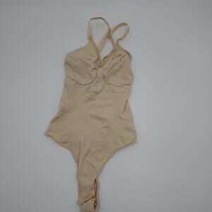 Skims Sculpt Thong Bodysuit in Cream Size L/XL
